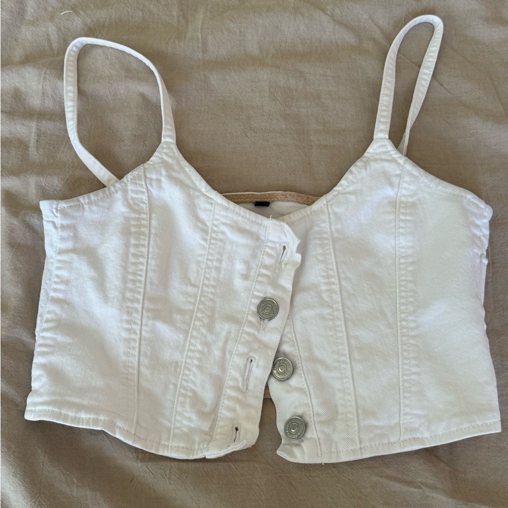 7 For All Mankind Denim Crop Top
